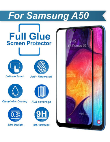 2-PACK Samsung A50 Härdat Glas 0.26mm 2.5D 9H Fullframe