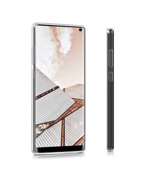 Samsung S10e spegelskal TPU, visat framifrån med tydlig spegelyta och transparent design