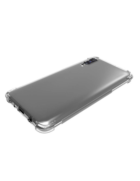 Samsung A70 stöttåligt skal med förstärkta hörn, sett bakifrån med tydlig design