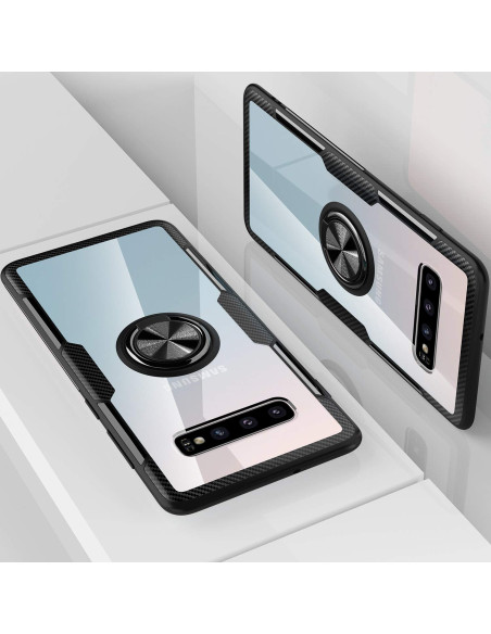 Samsung S10 Plus Praktisk Stöttåligt Skal med Ringhållare V4 (SM-G975F)