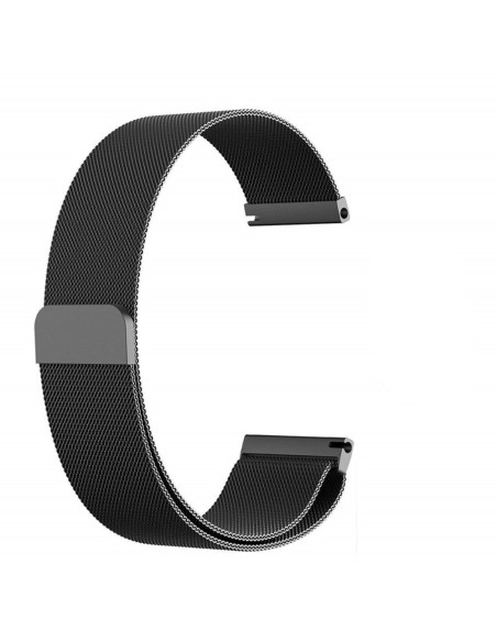Svart Milanesisk loop armband i rostfritt stål, utan klocka