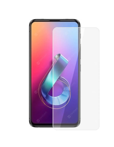Härdat glas för Asus Zenfone 6 monterat på telefonens skärm