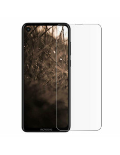 Härdat glas för Motorola One Vision, monterat på telefonens skärm med transparent design