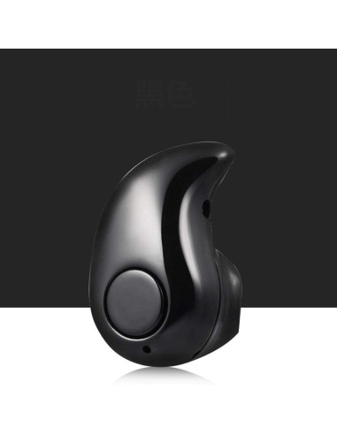 Närbild av Mini Bluetooth Headset med rund multifunktionsknapp i svart