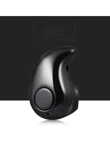 Närbild av Mini Bluetooth Headset med rund multifunktionsknapp i svart