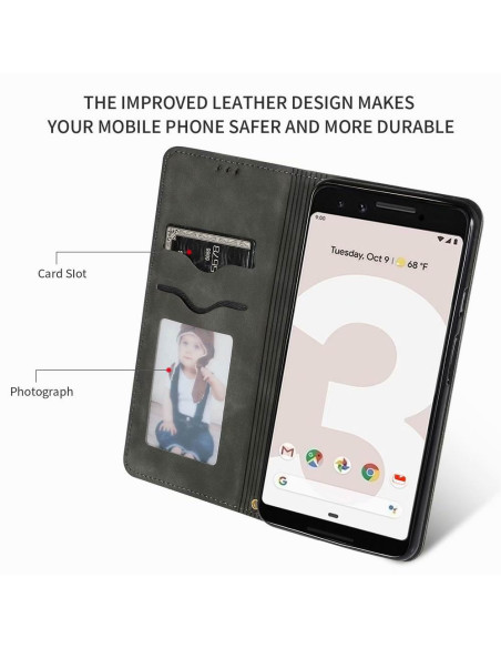 Google Pixel 3 Exklusiv Flipfodral Kortfack Mocka®