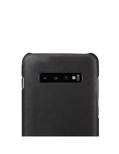 Baksidan av det ultratunna svarta TPU-skalet för Samsung S10 Plus med kamerautskärning