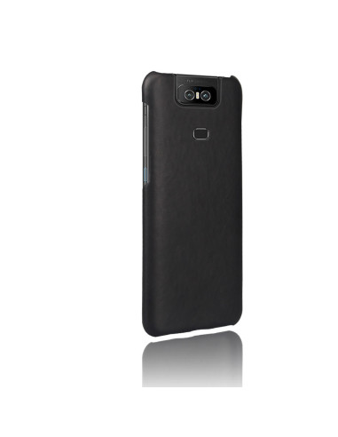 Asus Zenfone 6 med Vintage Skal Jazz i svart, visad bakifrån med fokus på materialet
