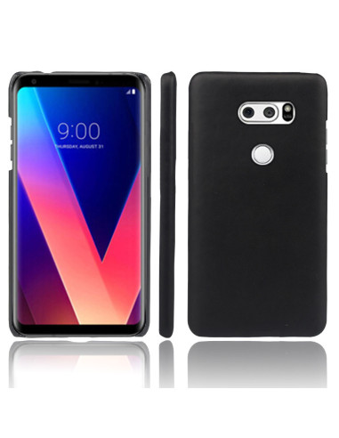 LG V30 skal i svart TPU med elegant design, visat framifrån och från sidan
