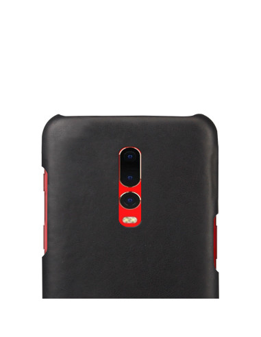 Baksidan av OnePlus 6T Ultratunt Vintage Skal Jazz med kameraöppningar och röd detalj