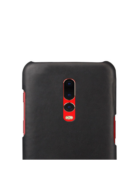 Baksidan av OnePlus 6T Ultratunt Vintage Skal Jazz med kameraöppningar och röd detalj