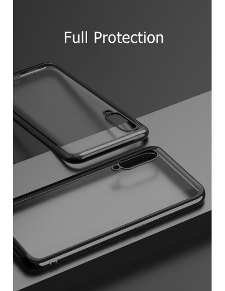 Detaljvy av Huawei Y6 2019 stöttåligt mjukt skal med fokus på kanterna