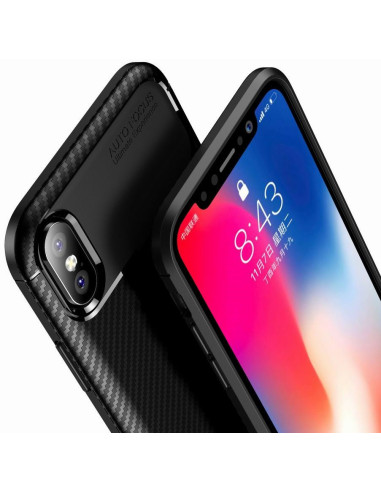 iPhone XS / X FullCarbon V4-skal sett bakifrån med kameraöppning