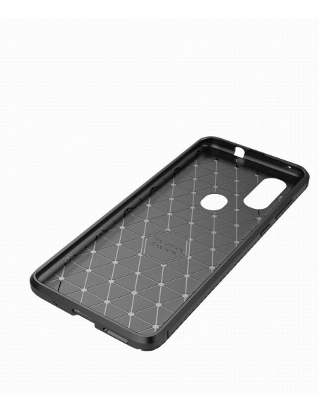 Motorola One Vision FullCarbon V4-skal sett från sidan, med tydlig insida och mönster