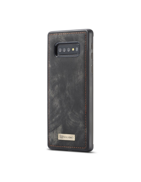Svart flipfodral för Samsung Galaxy S10 Plus med texturerad baksida och kameraöppning