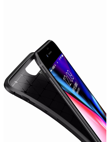 Sidovyn av Huawei Y6 2018 FullCarbon V4-skal med detaljerad insida och knappar