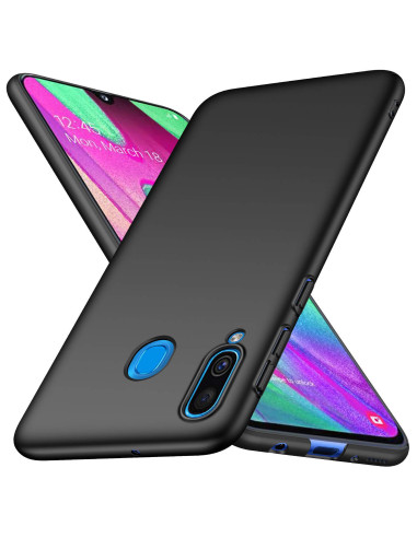 Mattsvart skal för Samsung A40 med slimmad design och bra grepp