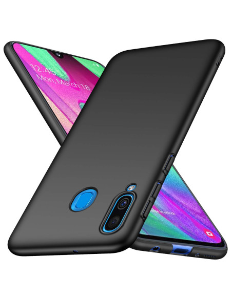 Mattsvart skal för Samsung A40 med slimmad design och bra grepp