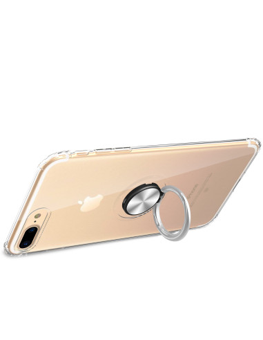 iPhone 8 Plus skal med ringhållare, visat bakifrån med ringens fäste i fokus