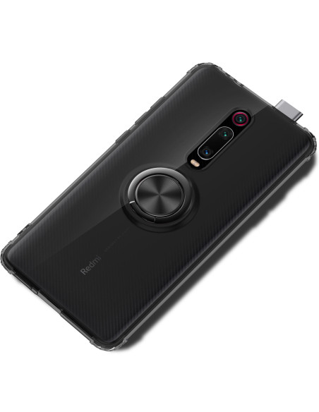 Xiaomi Mi 9T skal i transparent TPU med ringhållare, sedd bakifrån