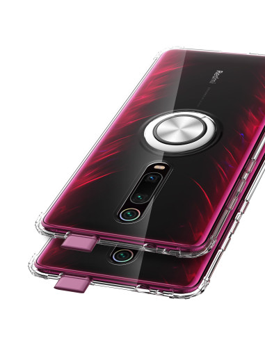 Xiaomi Mi 9T skal med ringhållare, visat framifrån med telefon i skalet