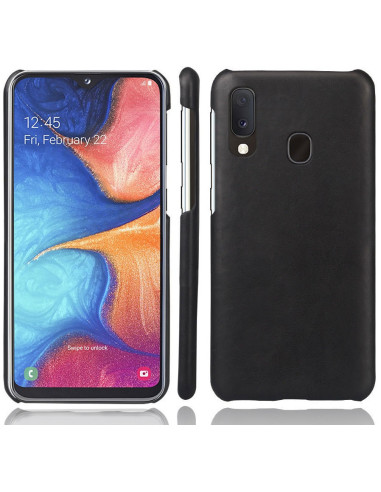 Svart ultratunt skal i TPU för Samsung A20e, visat från sidan och framifrån