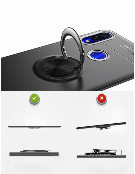 Redmi Note 7 Praktisk Stöttåligt Skal med Ringhållare V3