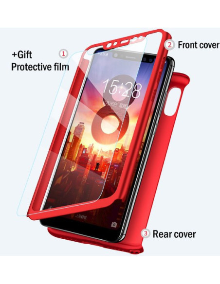 Redmi Note 7 360° 3in1 FullCover Skal inkl. Härdat Glas - Svart