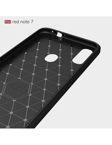 Detaljvy av insidan på SlimCarbon-skalet för Xiaomi Redmi Note 7 med mönster