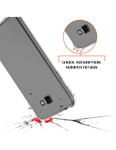 Detaljvy av transparent TPU-skal för Samsung xCover 4/4S som visar stötabsorberande design