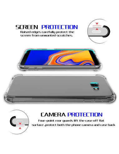Översikt av transparent TPU-skal för Samsung xCover 4/4S som visar skydd för skärm och kamera