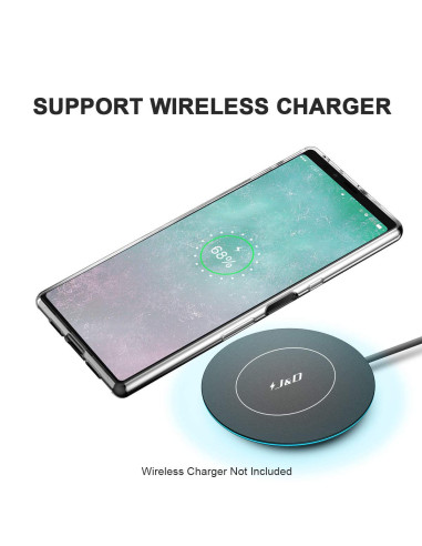 Transparent skal för Samsung xCover 4/4S, monterat på trådlös laddare med telefonens skärm synlig