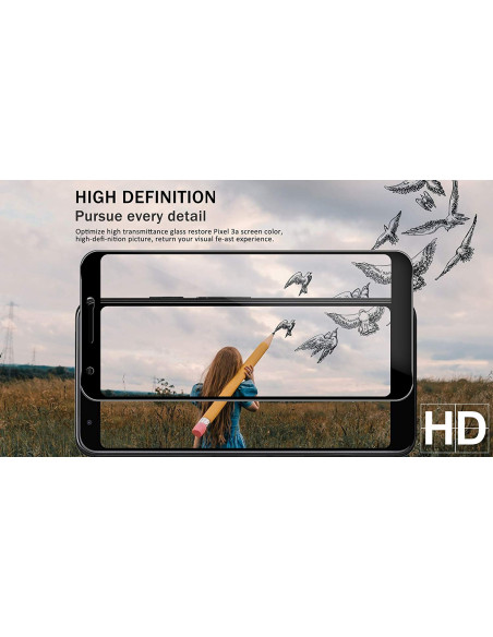 Google Pixel 3a Härdat Glas 0.26mm 2.5D 9H Fullframe