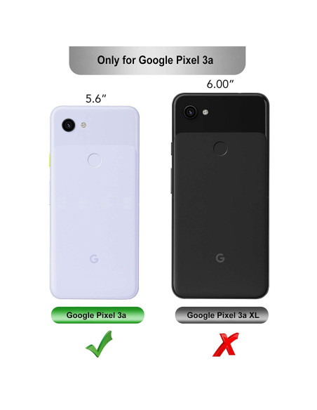 Google Pixel 3a skal i stöttålig TPU, visat från baksidan med kamerautskärning