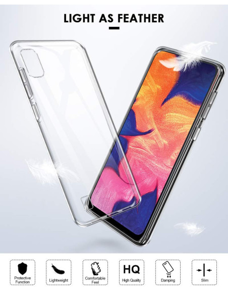 Samsung A10 Stöttåligt Genomskinligt Skal Simple