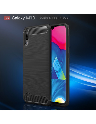 Samsung A10 SlimCarbon-skal i profil med texturerad yta och förstärkta hörn