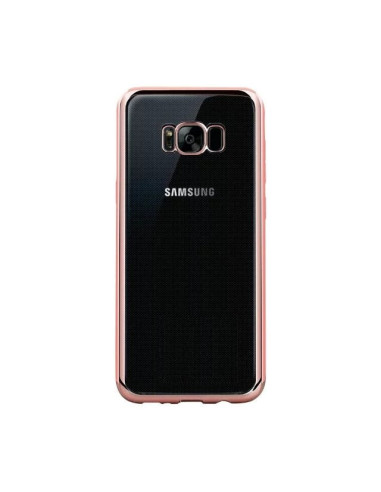 Baksidan av ett rosenguldfärgat mjukt skal för Samsung S8 Plus