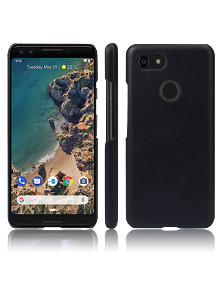 Ultratunt svart skal i jazzstil för Google Pixel 3a, monterat på telefon