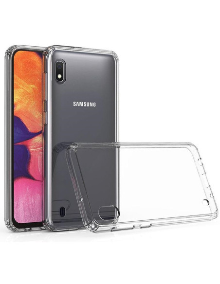 Samsung A10 skal i transparent design med plexiglasbaksida och mjuk ram