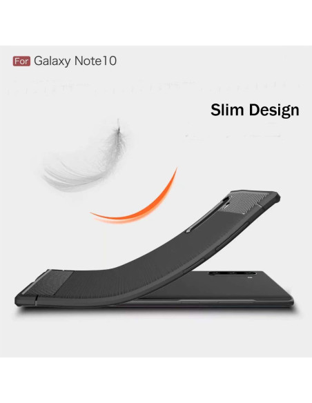 SlimCarbon-skal för Samsung Note 10 Plus med böjd design och texturerad yta