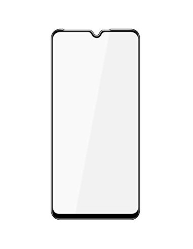 Härdat glas för Xiaomi Mi A3, visat från sidan med fullskydd och klar yta