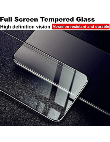 Xiaomi Mi A3 med härdat glas, visat ovanifrån för att framhäva fullskydd och klarhet