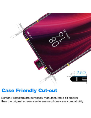 2-PACK Xiaomi Mi 9T Pro Härdat glas 0.26mm 2.5D 9H