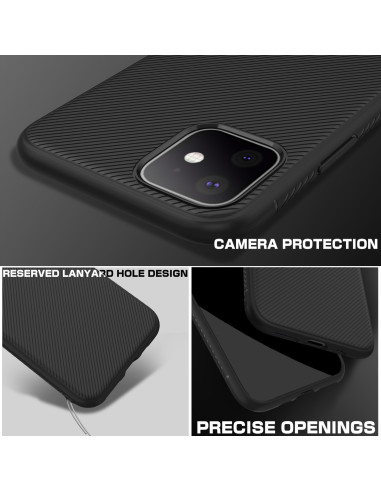 Detaljvy av iPhone 11 skal med kameraskydd och exakta öppningar