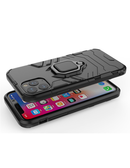Stöttåligt skal för iPhone 11 Pro med ringhållare, visat bakifrån med telefon insatt