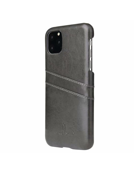Svart iPhone 11 Pro Max skal med korthållare, sett från sidan med fokus på kortfacket