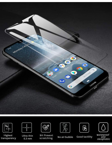 Nokia 4.2 härdat glas i transparent design, monterat på telefonens skärm