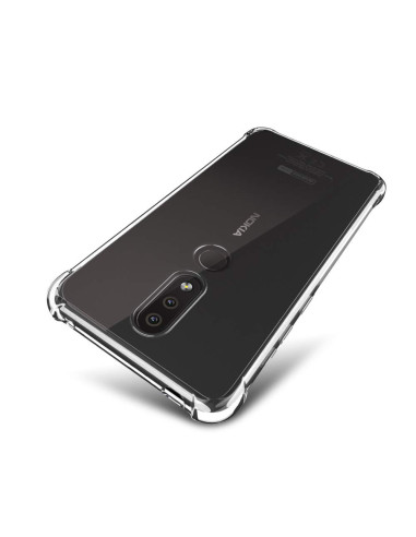 Baksidan av ett transparent stöttåligt skal för Nokia 4.2 med förstärkta hörn