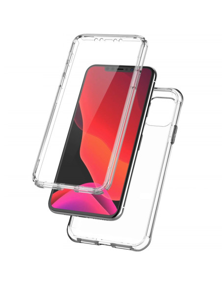 Silikonfodral i transparent design, monterat på iPhone 11 Pro Max, med fokus på skydd och passform