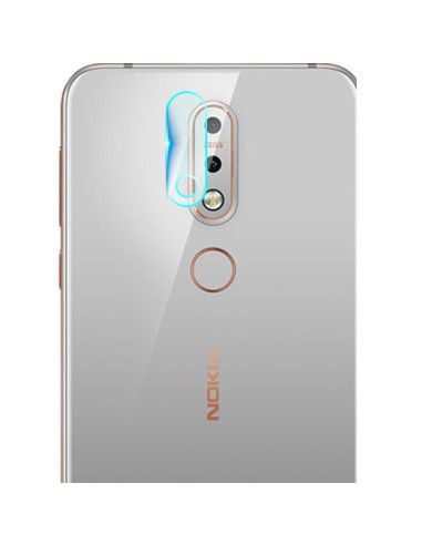 Närbild av transparent kameraskydd monterat på Nokia 4.2